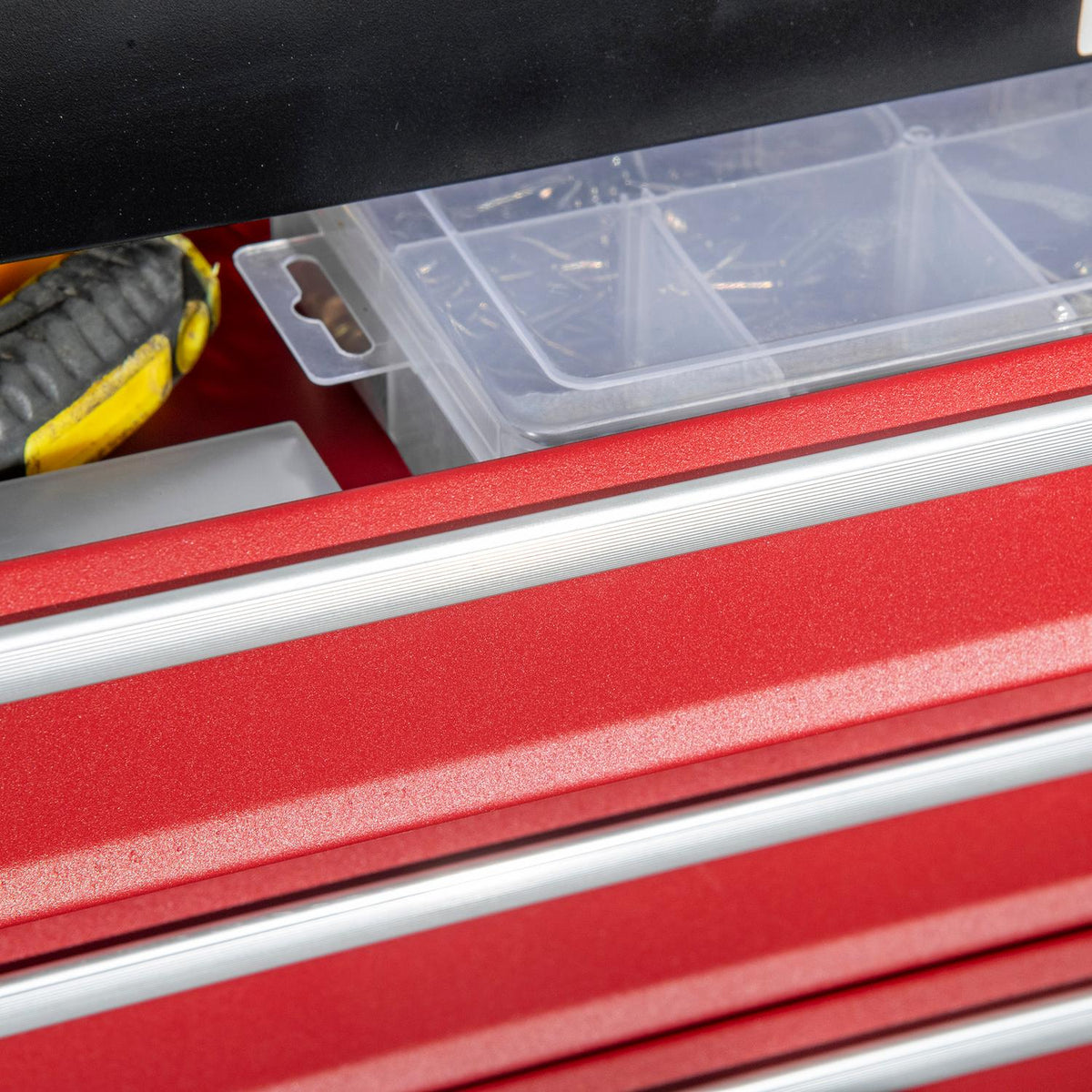 Tool Box 4 Drawers Lock Steel Black+Red 51X22X39.5Cm