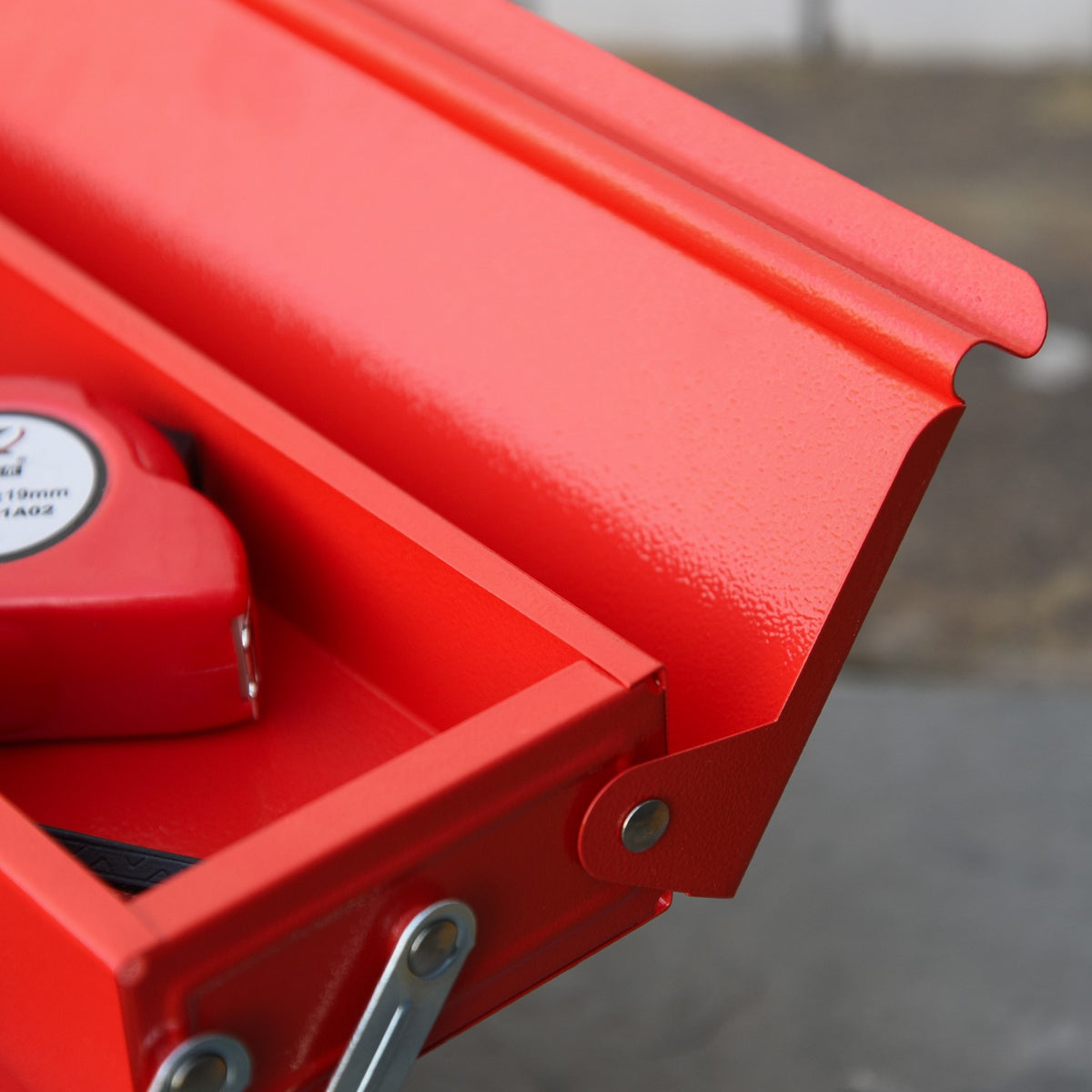 Tool Box Space-Saving Tool Box With 5 Compartments, Hinged, Stable, Steel (Spcc), Red, 45X22.5X34.5Cm