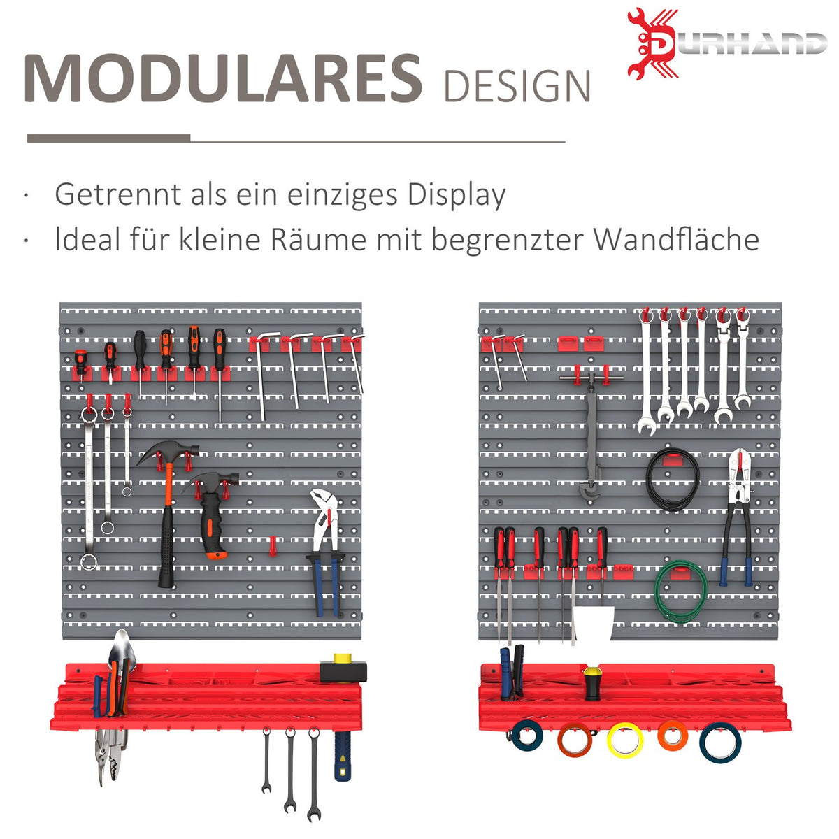 Tool Holder, Gray+Red, For Workshop, 95.5X23X53.5 Cm