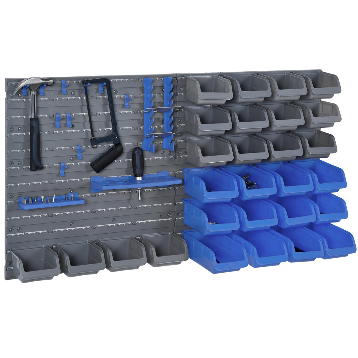 Tool Hole Wall, Tool Holder, Blue+Gray, For Workshop