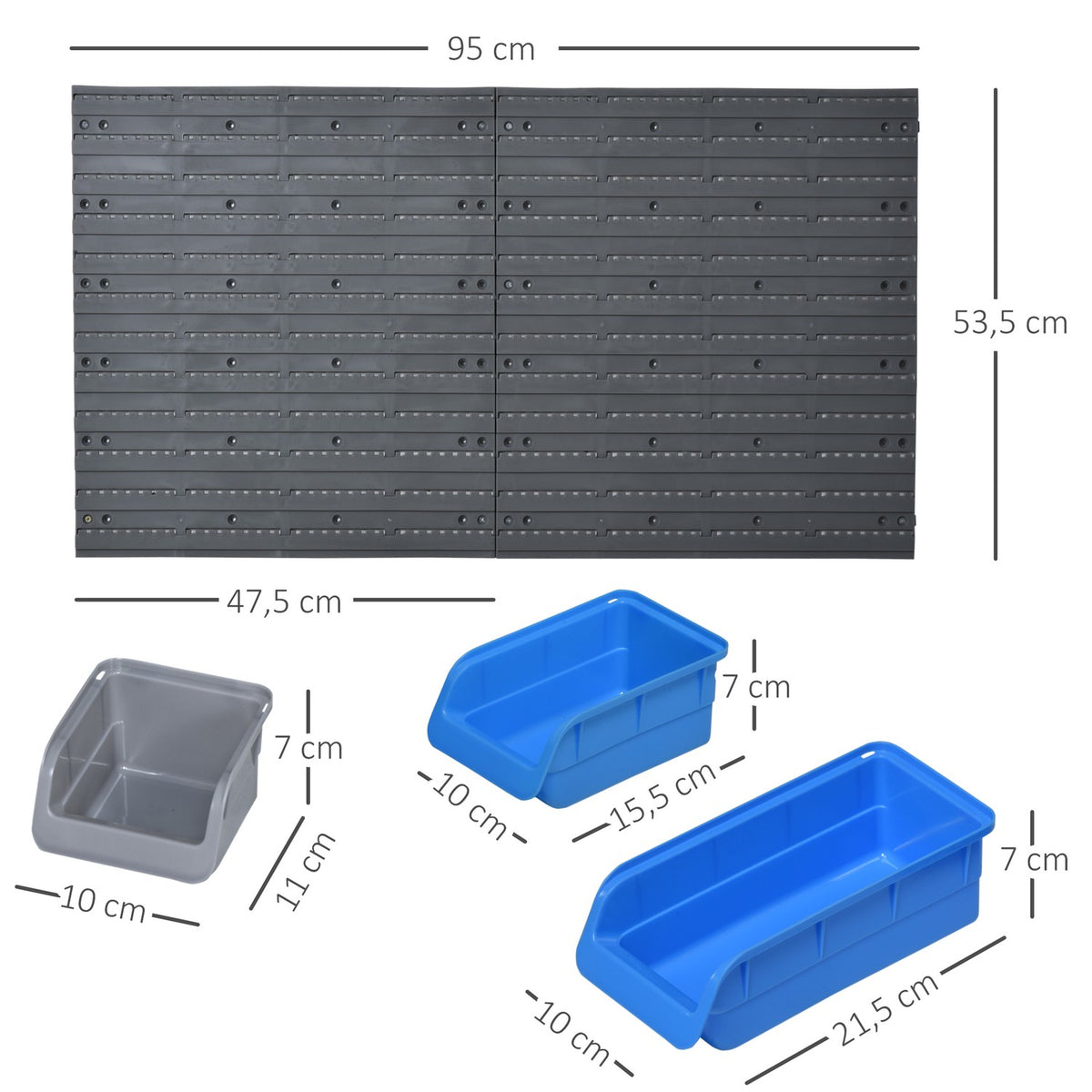 Tool Hole Wall, Tool Holder, Blue+Gray, For Workshop