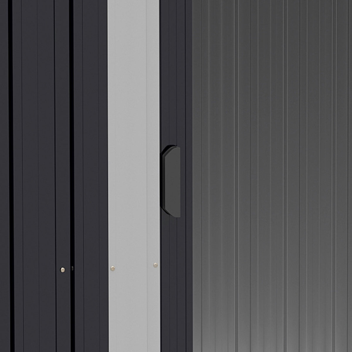 Tool Shed 2.6 M² Garden Shed With 2 Sliding Doors Made Of Galvanized Steel, 195.5X153X188Cm, Black