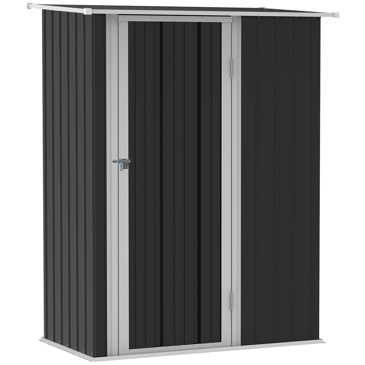 Tool Shed Garden Shed Tool Shed With Door Outdoor Steel Dark Gray 142 X 84 X 189 Cm