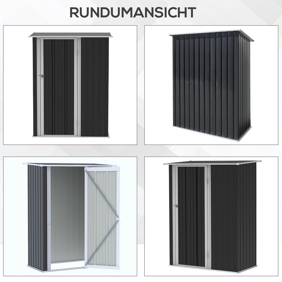 Tool Shed Garden Shed Tool Shed With Door Outdoor Steel Dark Gray 142 X 84 X 189 Cm