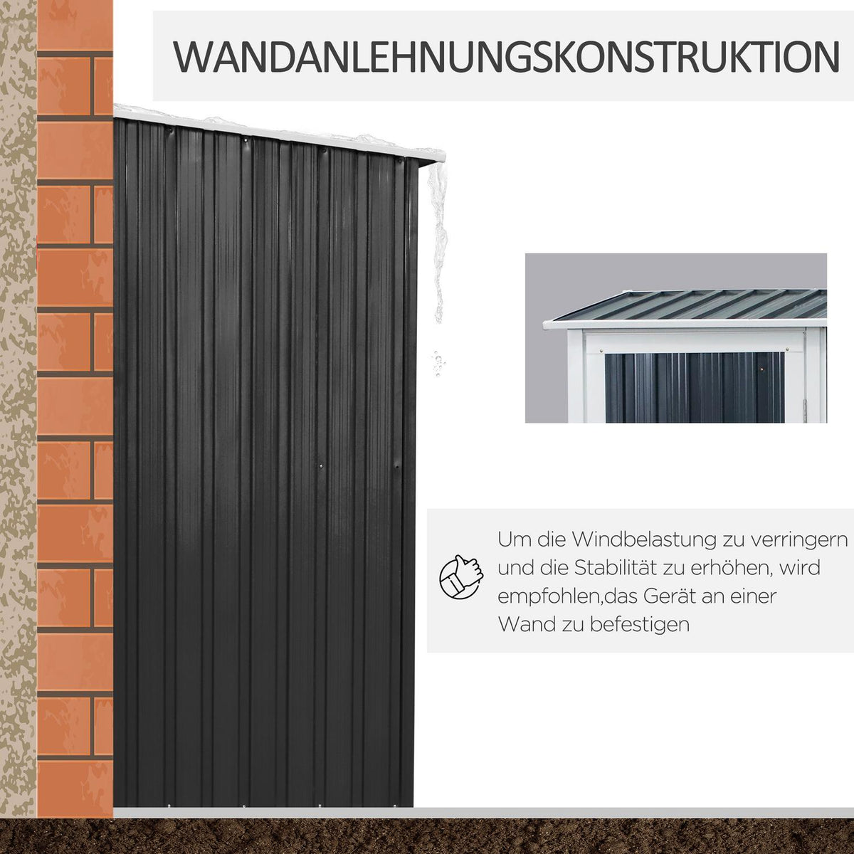 Tool Shed Garden Shed Tool Shed With Door Outdoor Steel Dark Gray 142 X 84 X 189 Cm