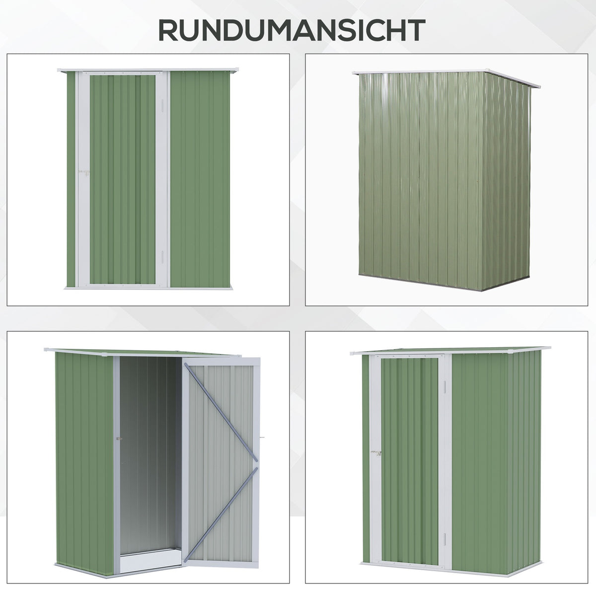 Tool Shed Garden Shed Tool Shed With Door Outdoor Steel Green 142 X 84 X 189 Cm