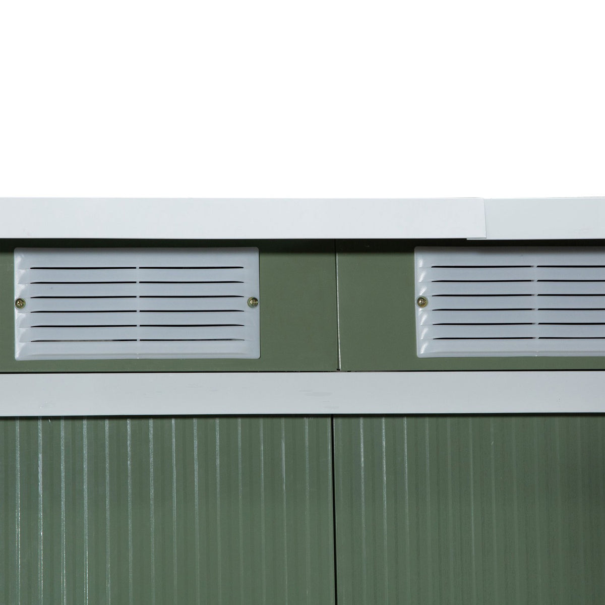 Tool Shed, Garden Shed, Tool Shed With Sliding Door, Ventilation Window, Lean-To Roof, Outdoor, Steel, Light Green, 280 X 130 X 172 Cm