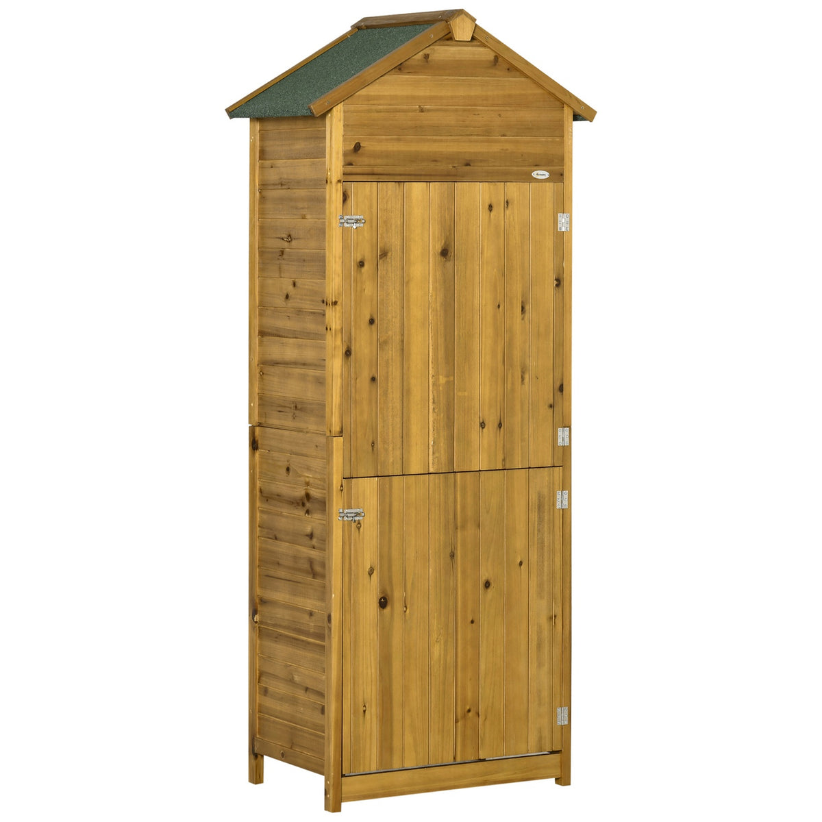 Tool Shed Made Of Natural Wood, Tool Cabinet, Garden Cupboard, Garden Shed, Tool Shed, 2 Shelves, Weatherproof, 2 Doors, 79 X 49 X 191.5Cm