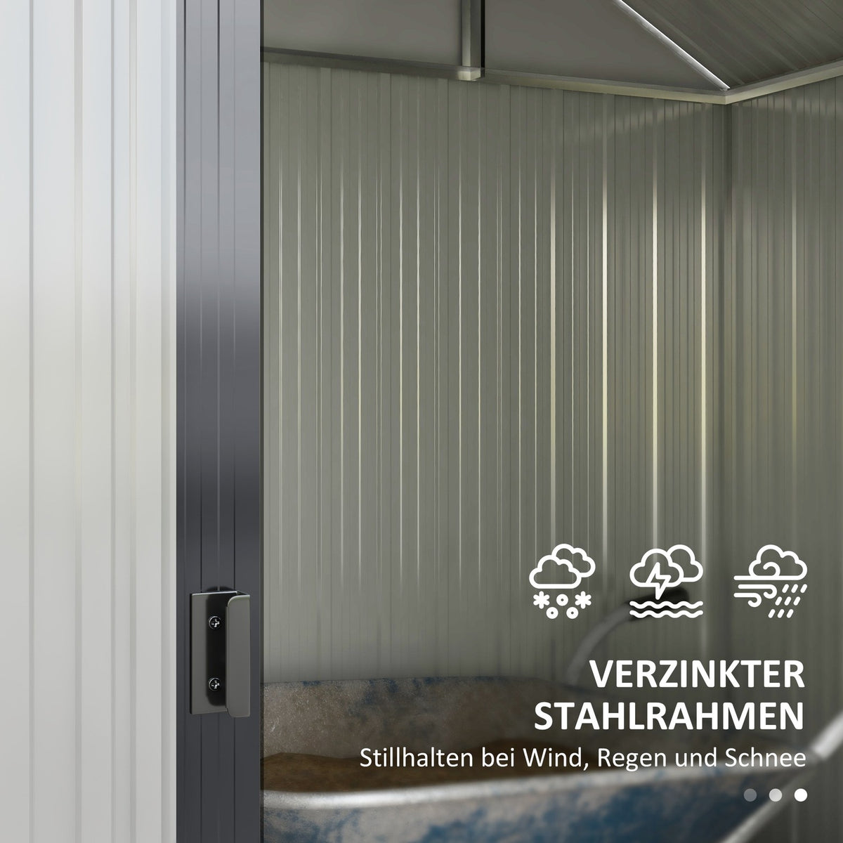 Tool Shed Steel 2.7M² Tool Shed Uv Protection Garden Cabinet 2 Sliding Doors Shelf Foundation Dark Gray 238X132X198.5Cm
