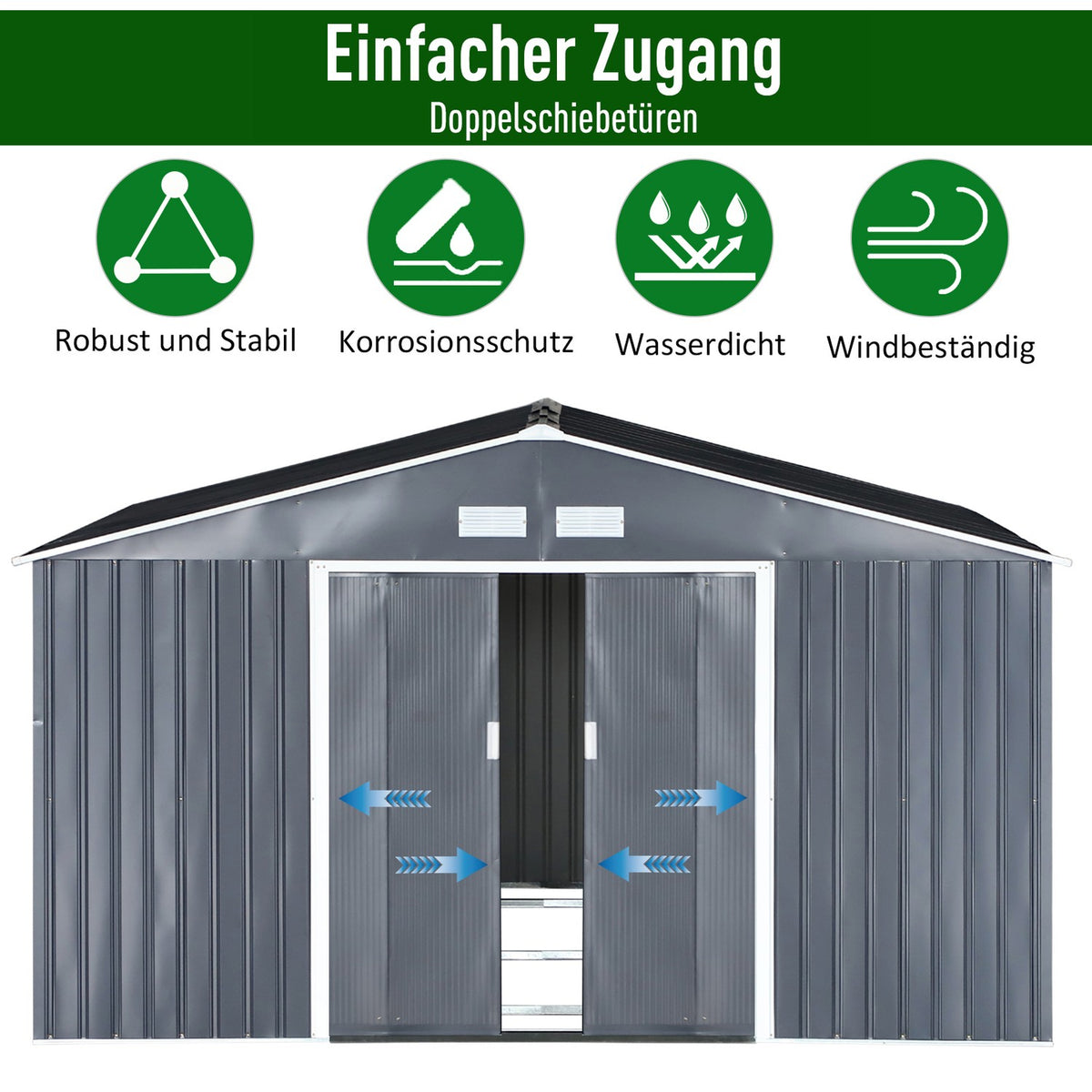 Tool Shed With Foundation Tool Shed Garden Shed Metal Charcoal Gray 340 X 386 X 200 Cm