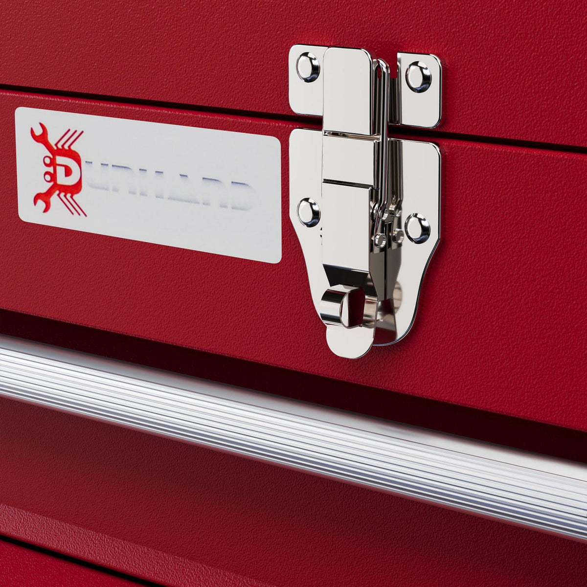 Tool box empty, 51 x 22 x 39.5 cm tool box with 4 drawers, top storage compartment, handle, tool box with lock, steel