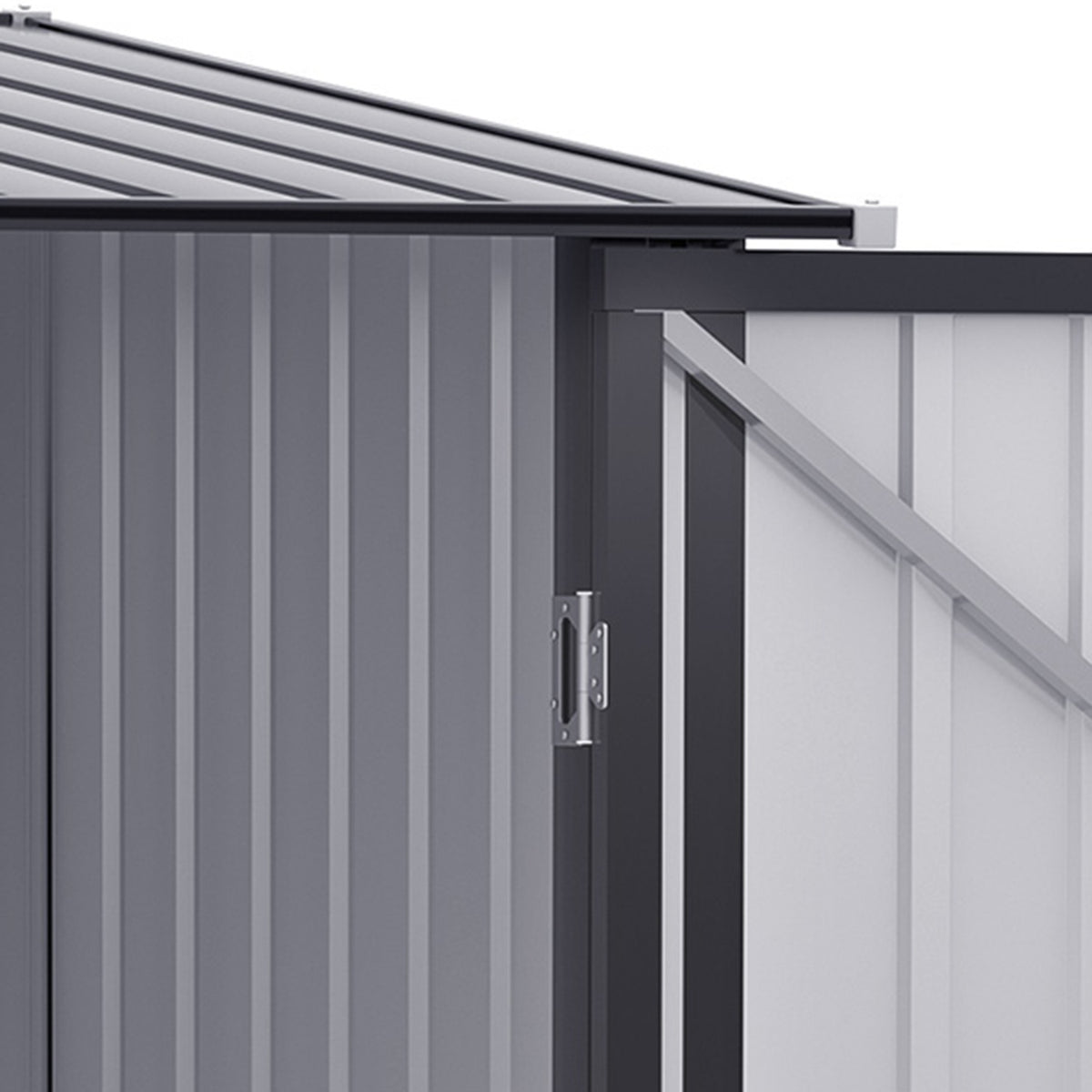 Tool shed garden shed 1 x 1 m metal garden shed tool shed 0.92 m² galvanized steel dark gray