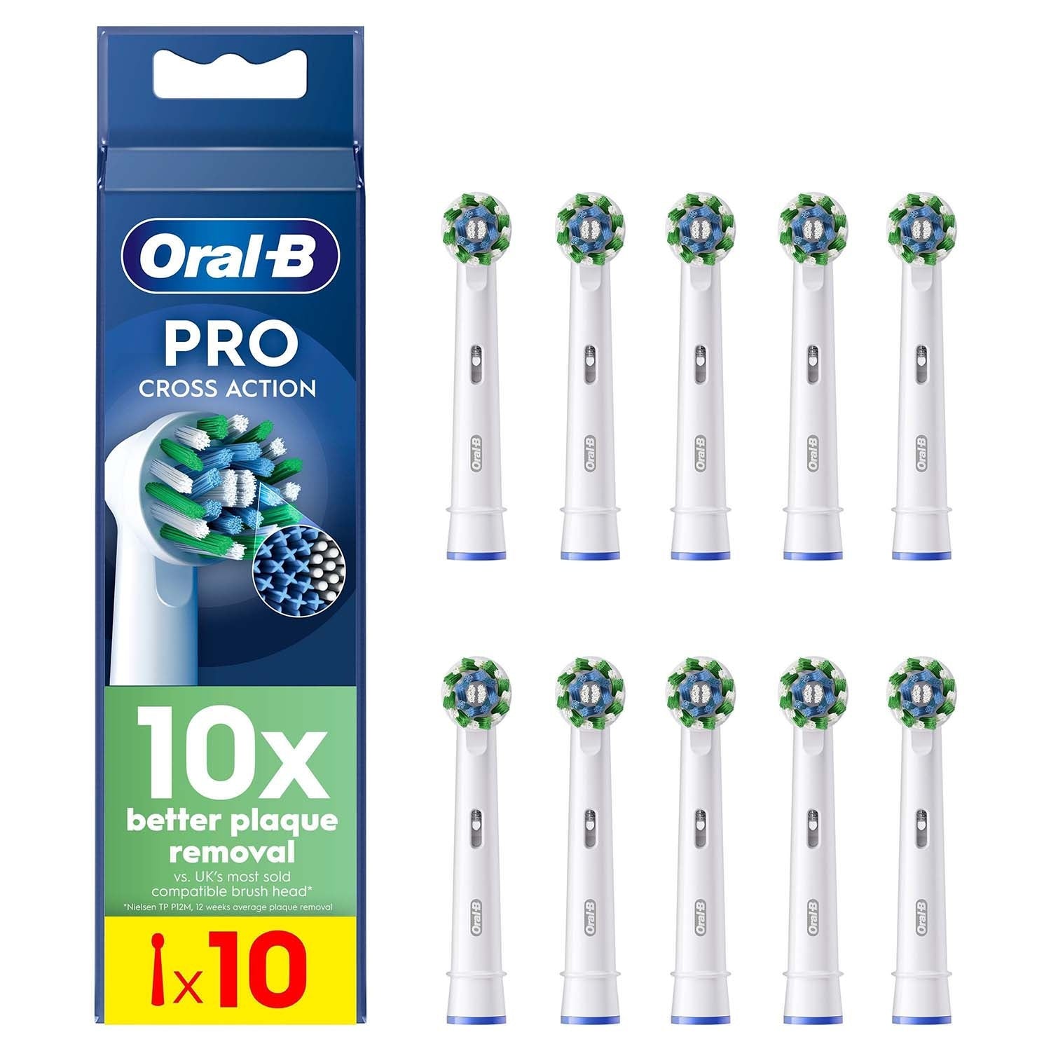 Toothbrush Heads, CrossAction, Pack of 10
