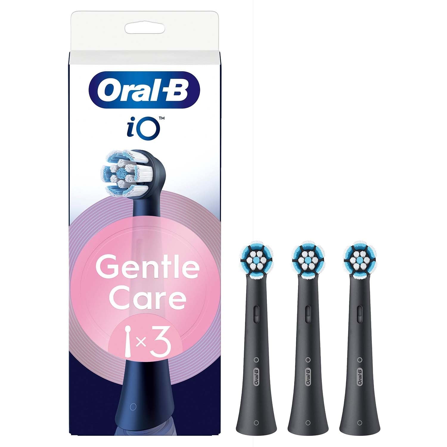 Toothbrush Heads, Gentle Care, Black, 3-Pack