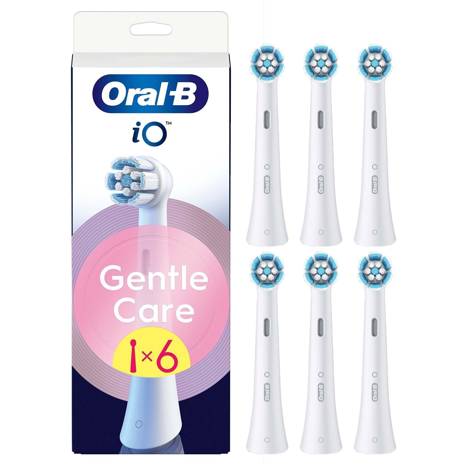 Toothbrush Heads, Gentle Care, White, Pack of 6