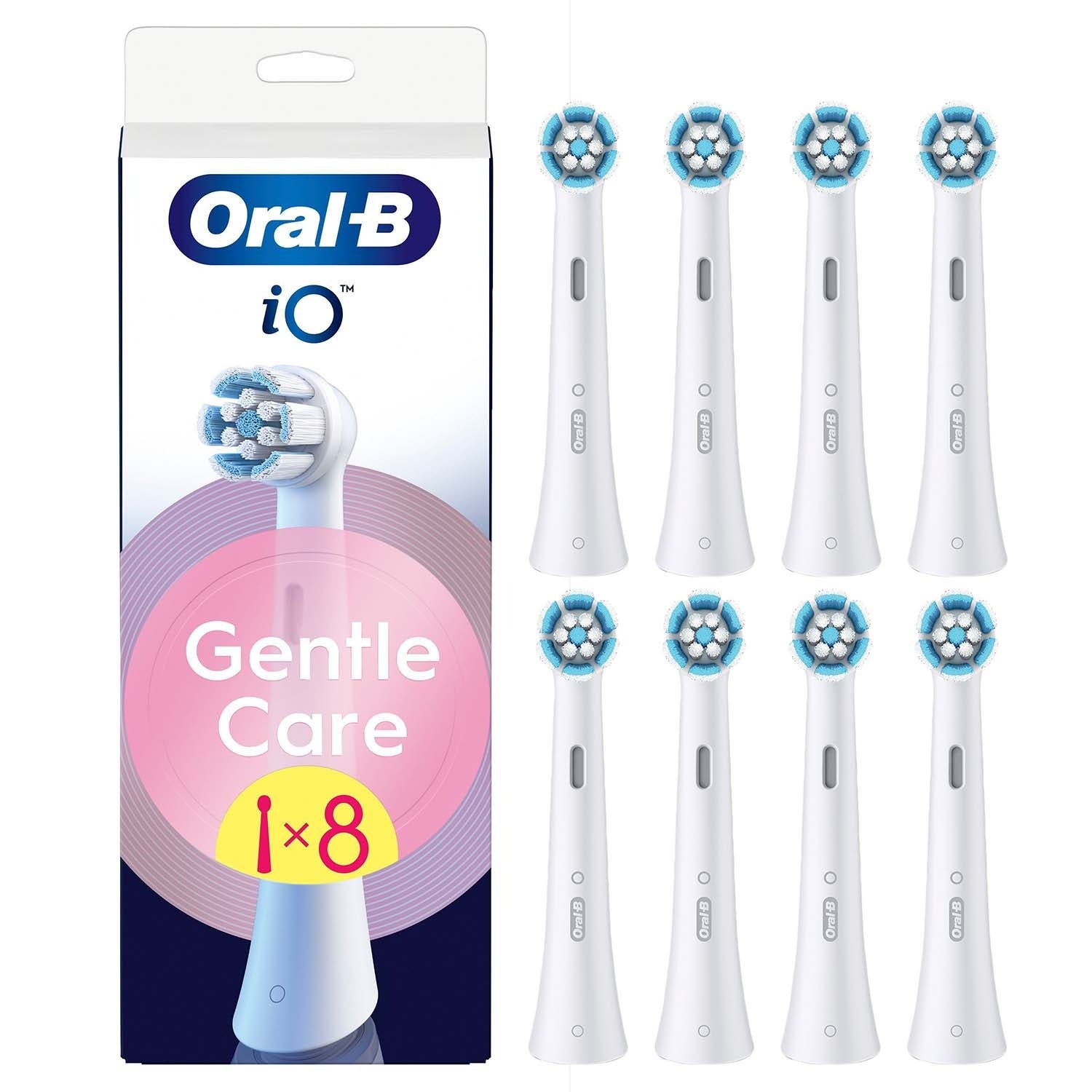 Toothbrush Heads, Gentle Care, White, Pack of 8