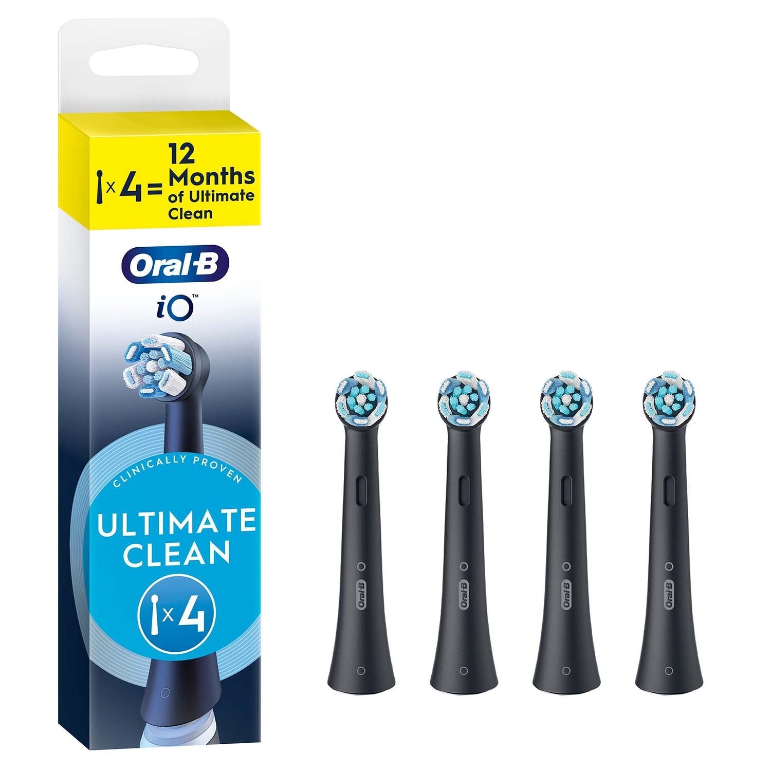 Toothbrush Heads, Ultimate Clean, Black, 4-Pack
