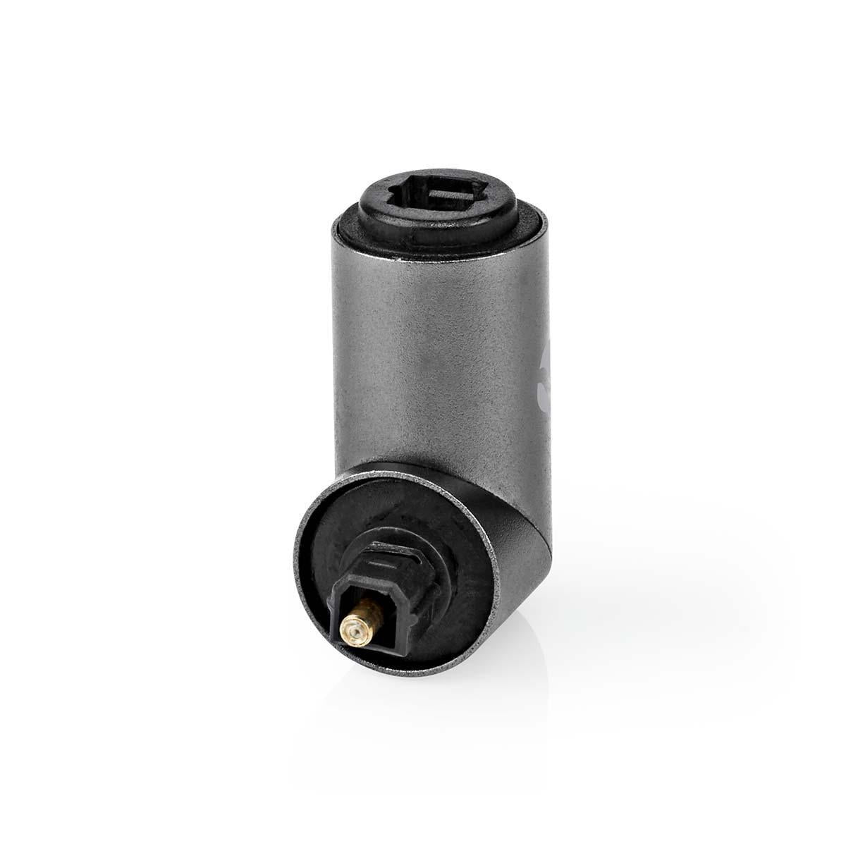 TosLink Adapter | TosLink Female | TosLink Male | Angled 90° | Aluminum | Gray With Metal | 1 pc. | Box