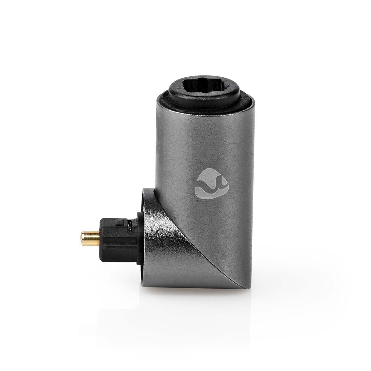 TosLink Adapter | TosLink Female | TosLink Male | Angled 90° | Aluminum | Gray With Metal | 1 pc. | Box