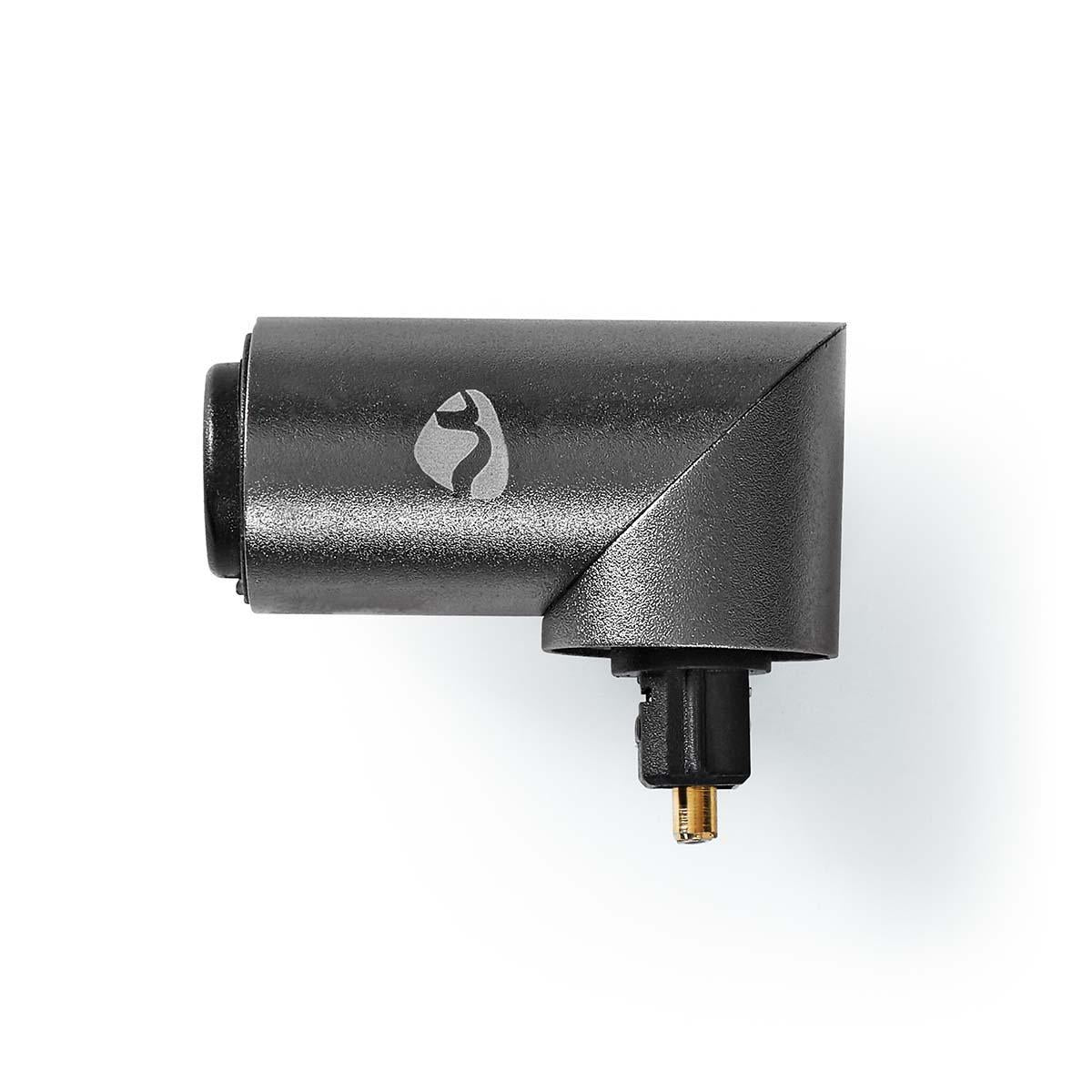 TosLink Adapter | TosLink Female | TosLink Male | Angled 90° | Aluminum | Gray With Metal | 1 pc. | Box