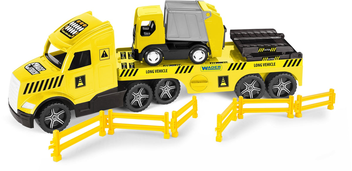 Tow Truck with Garbage Truck & Safety Barriers, 78cm