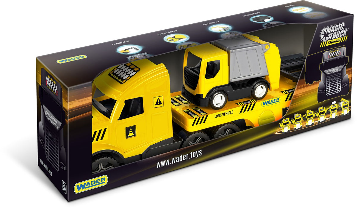 Tow Truck with Garbage Truck & Safety Barriers, 78cm