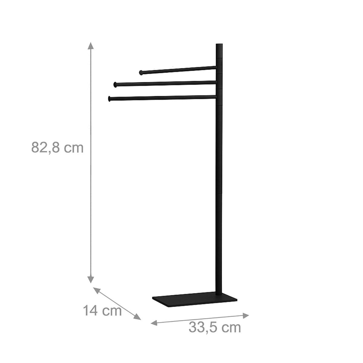 Towel Rack, 3-Bar Stainless Steel, Freestanding