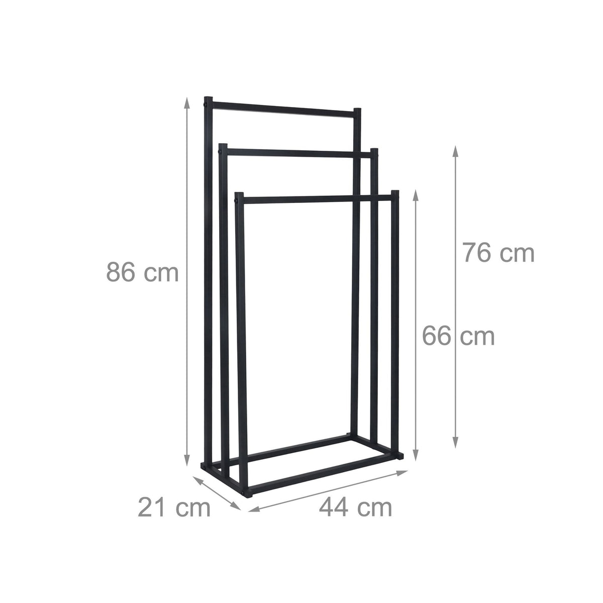 Towel Rack with 3 Metal Rods – Freestanding Design