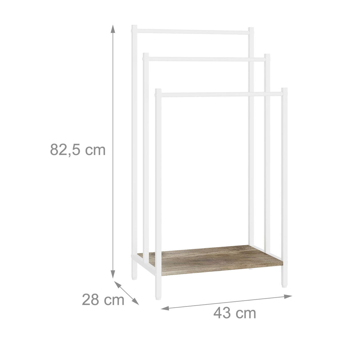Towel Rack with Shelf – Freestanding, Metal Frame