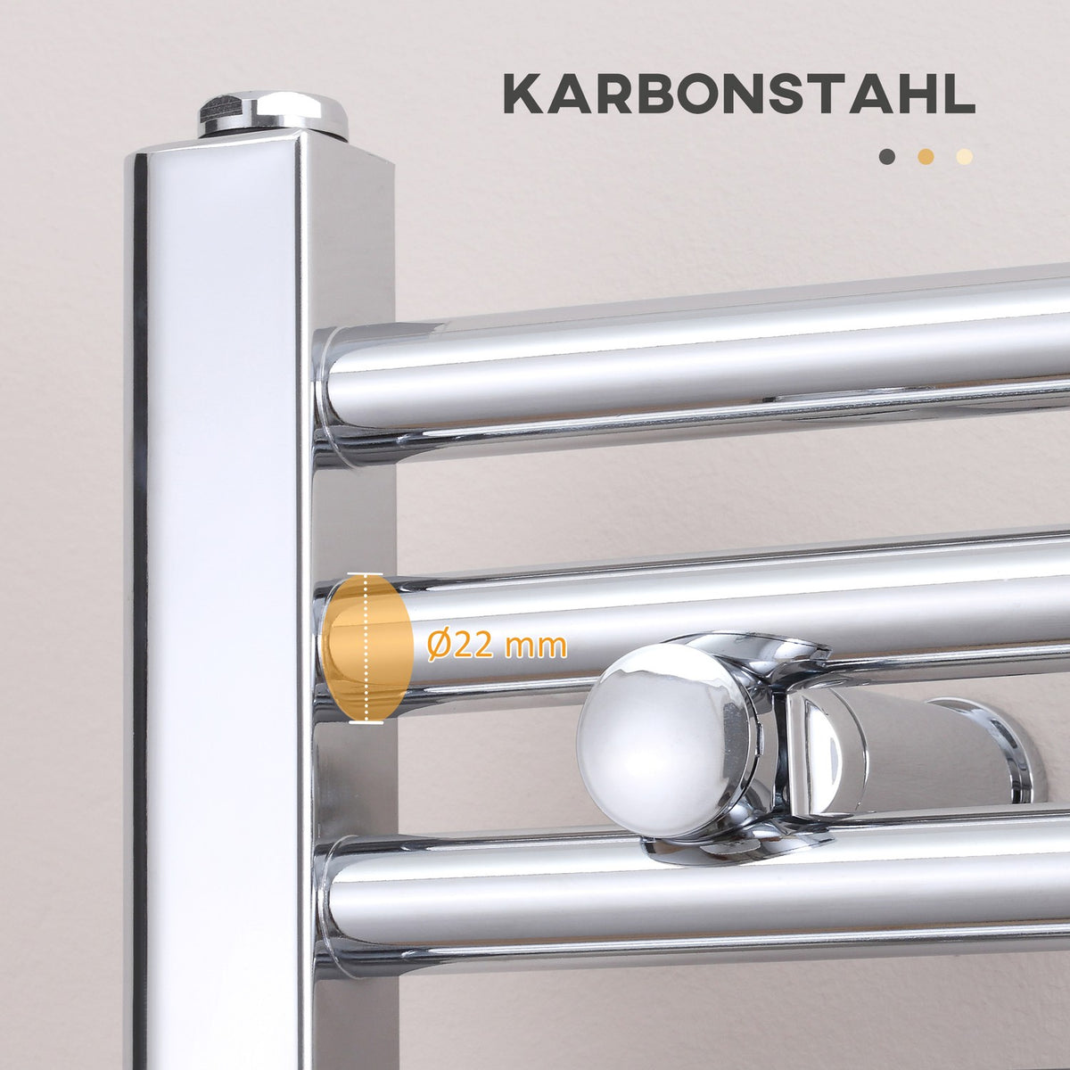 Towel Radiator Hydronic Towel Warmer 14 Heating Rods Bathroom Radiator Towel Heater Wall Mounted Carbon Steel Silver 600 X 800 Mm