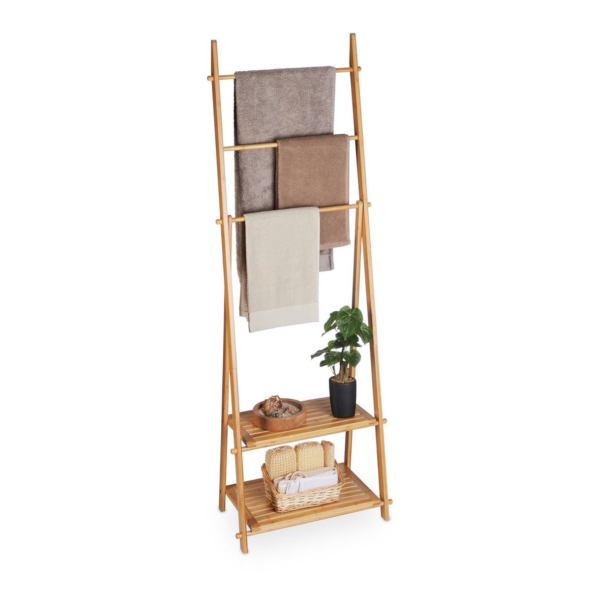 Towel hanger bamboo 3 bars