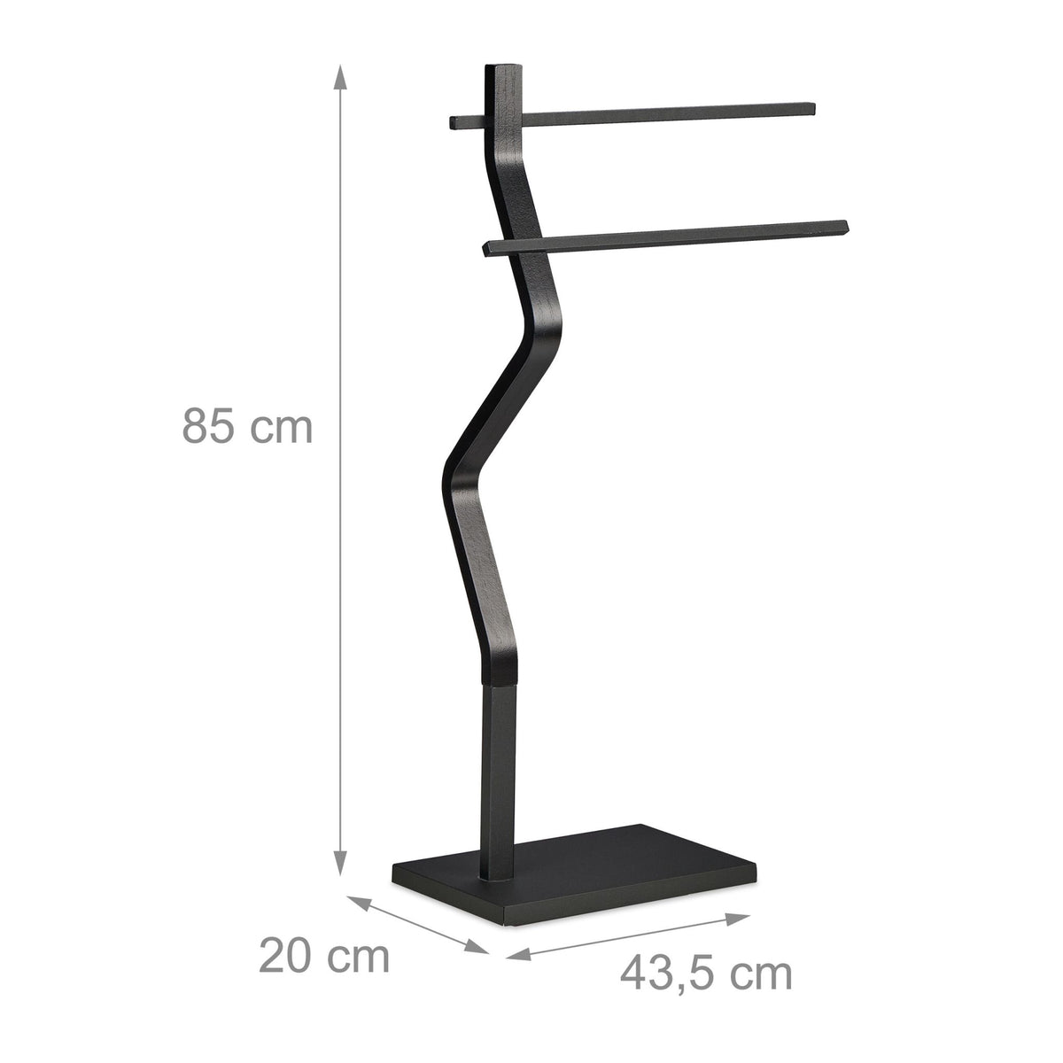Towel hanger with curved design