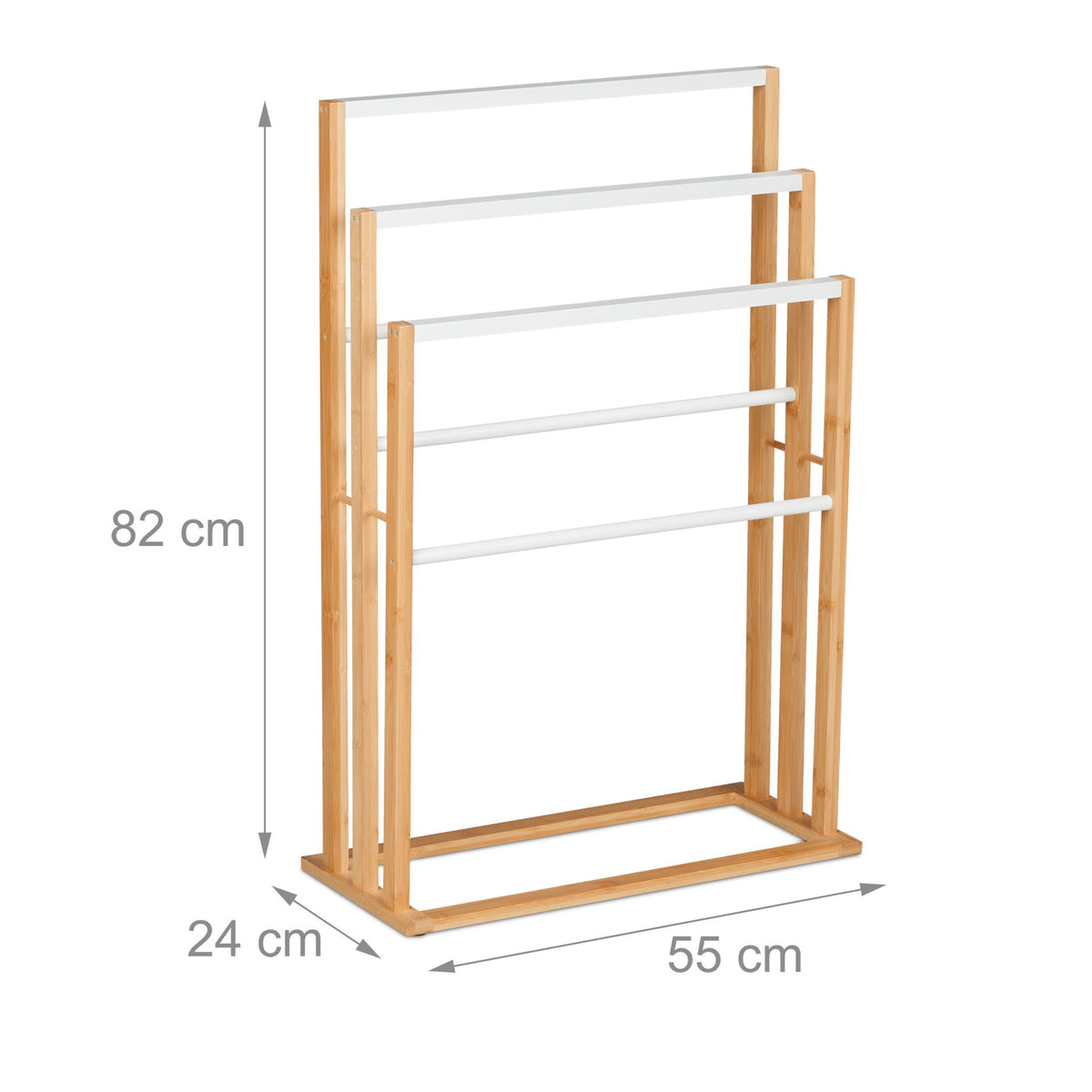 Towel rack in bamboo 6 bars
