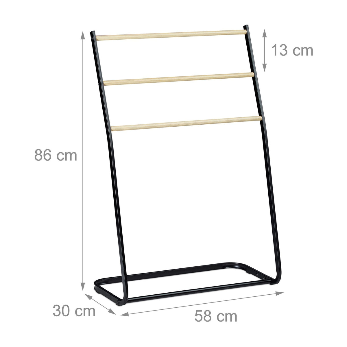 Towel rail standing metal