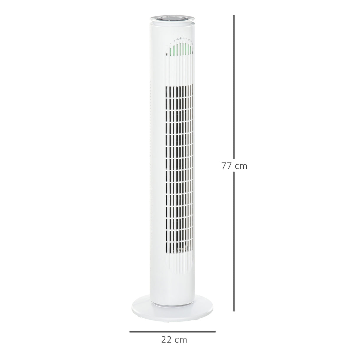 Tower Fan 70° Oscillation, 77Cm, 45W, 3 Modes & Speeds, Abs Plastic, White