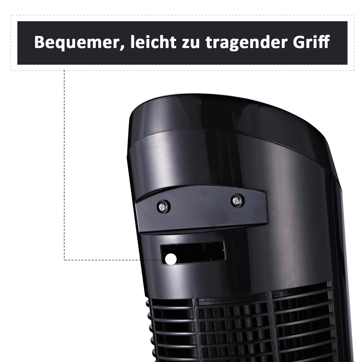 Tower Fan Pedestal Fan With 3 Ventilation Levels, 70° Oscillation, 45 W, Abs, Black, Ø27 X H75 Cm