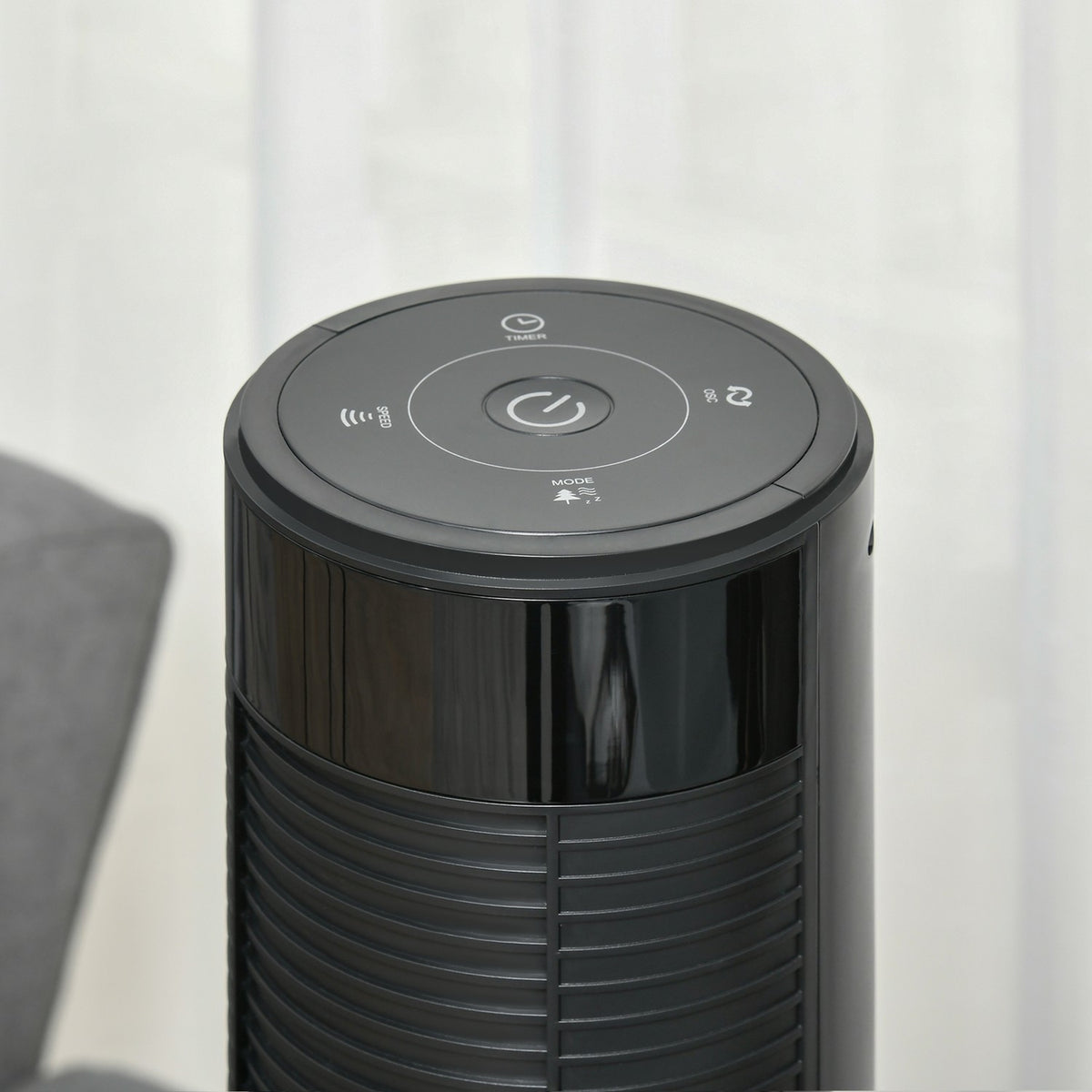 Tower Fan With Remote Control Column Fan With Timer, 45 W, Pedestal Fan, Four Modes, 70° Oscillation, Abs, Black
