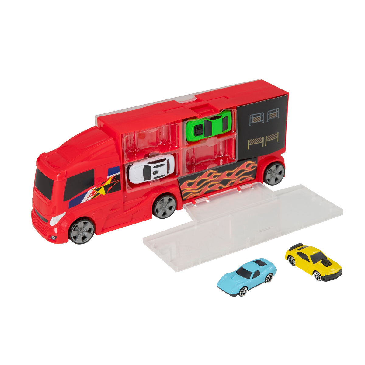 Toy Car Carry Case with 4 Die-Cast Cars, Ages 3+