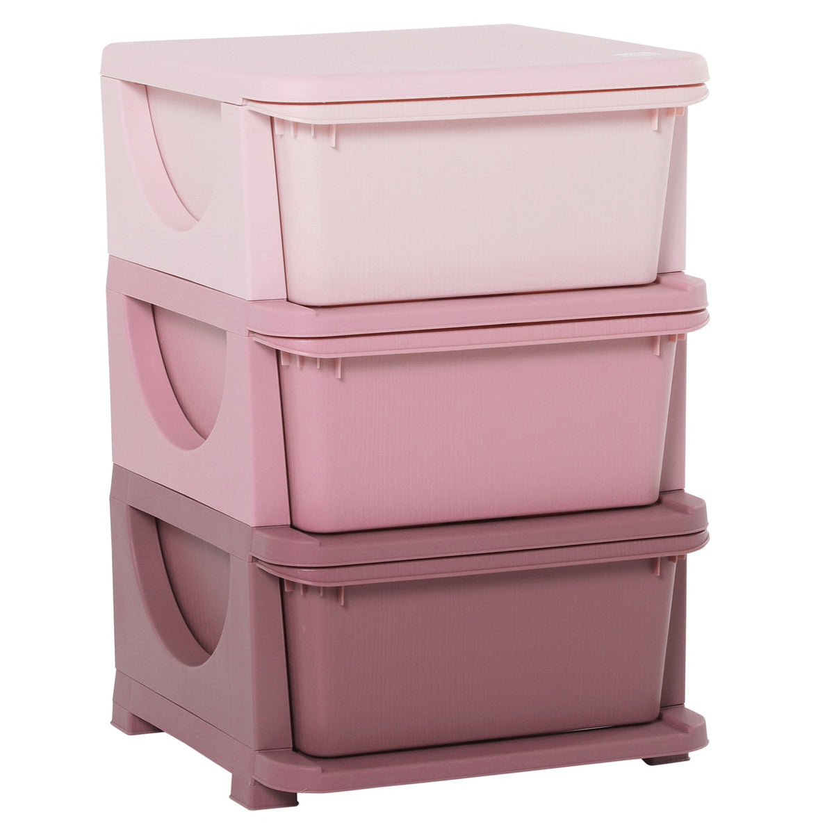 Toy Storage 3 Tier Chest of Drawers Children's Room Small Drawer Cabinet for Children Pink