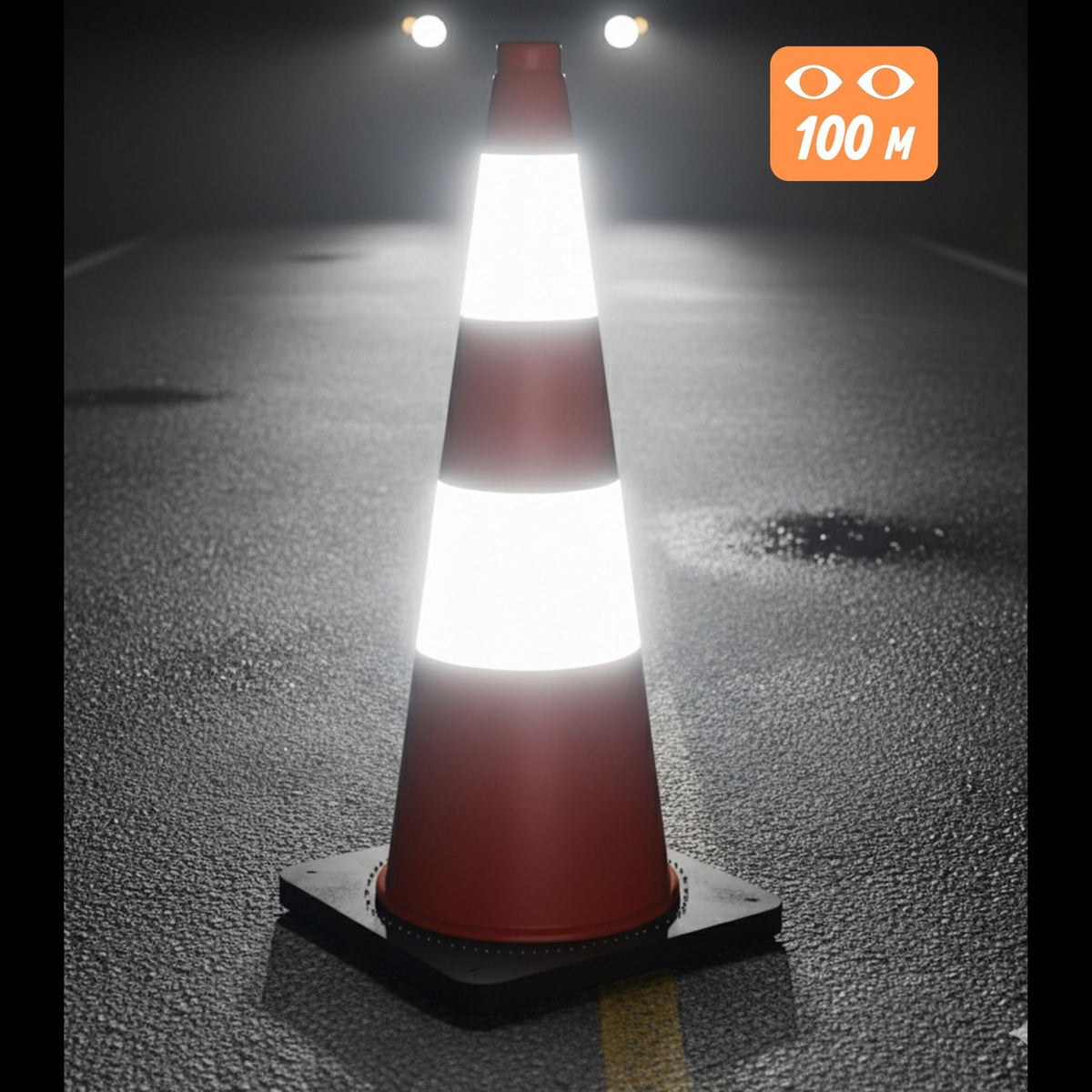 Traffic Cone 75 cm – Heavy Duty, Reflective Stripes