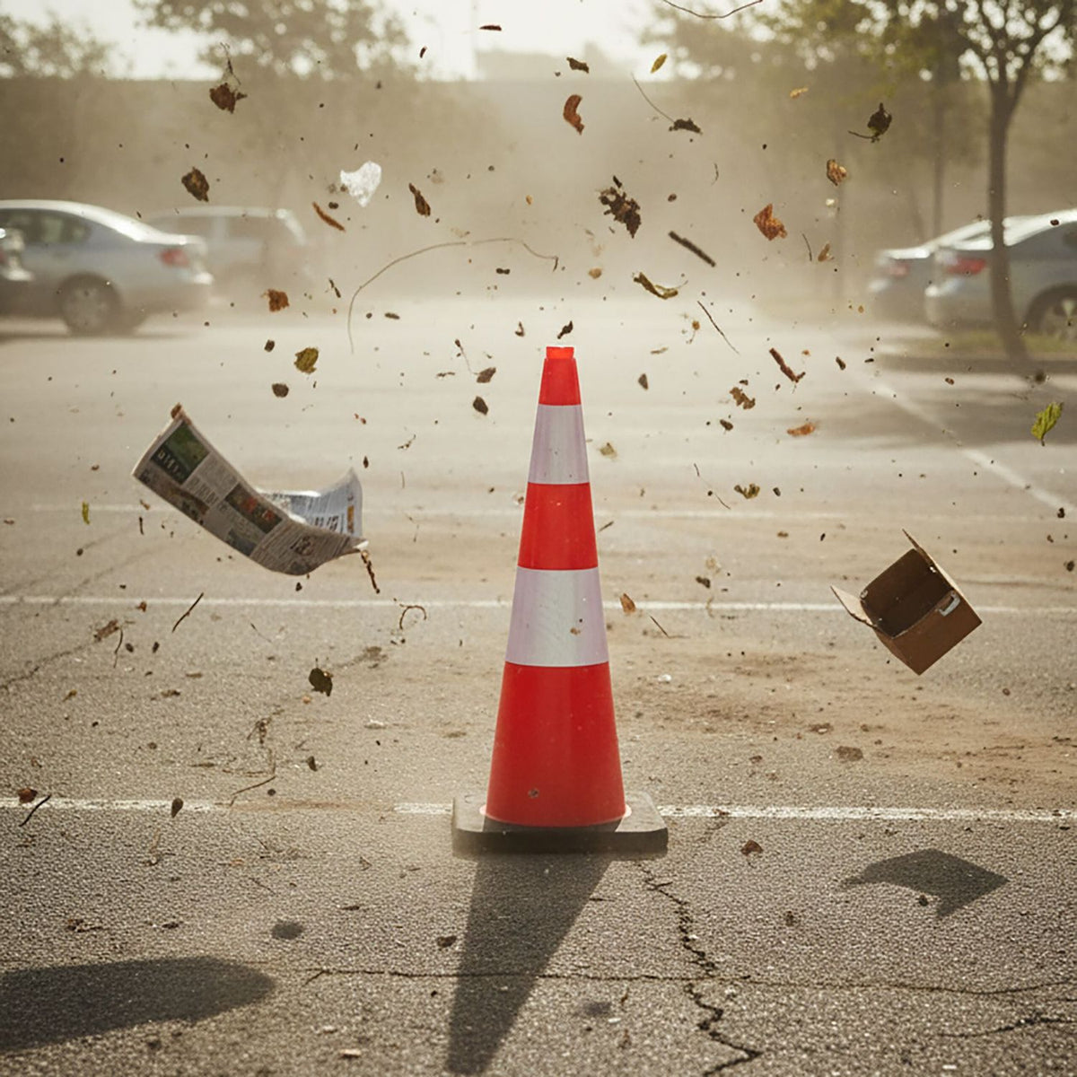 Traffic Cone 90 cm, Heavy-Duty, Reflective Stripes