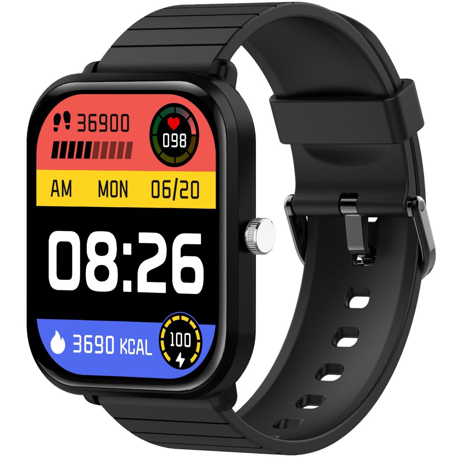 Trainermate 2 Smartwatch with rectangular dial Black