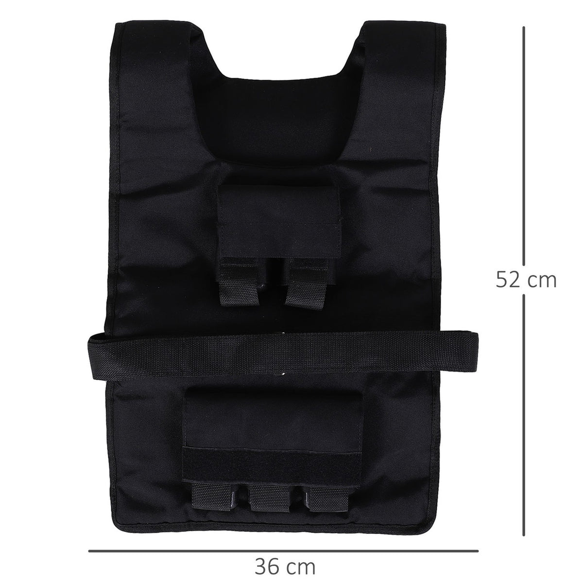 Training Vest 30Kg Weight Vest For Strength Training, Adjustable, Oxford+Iron, Black, 36X52Cm