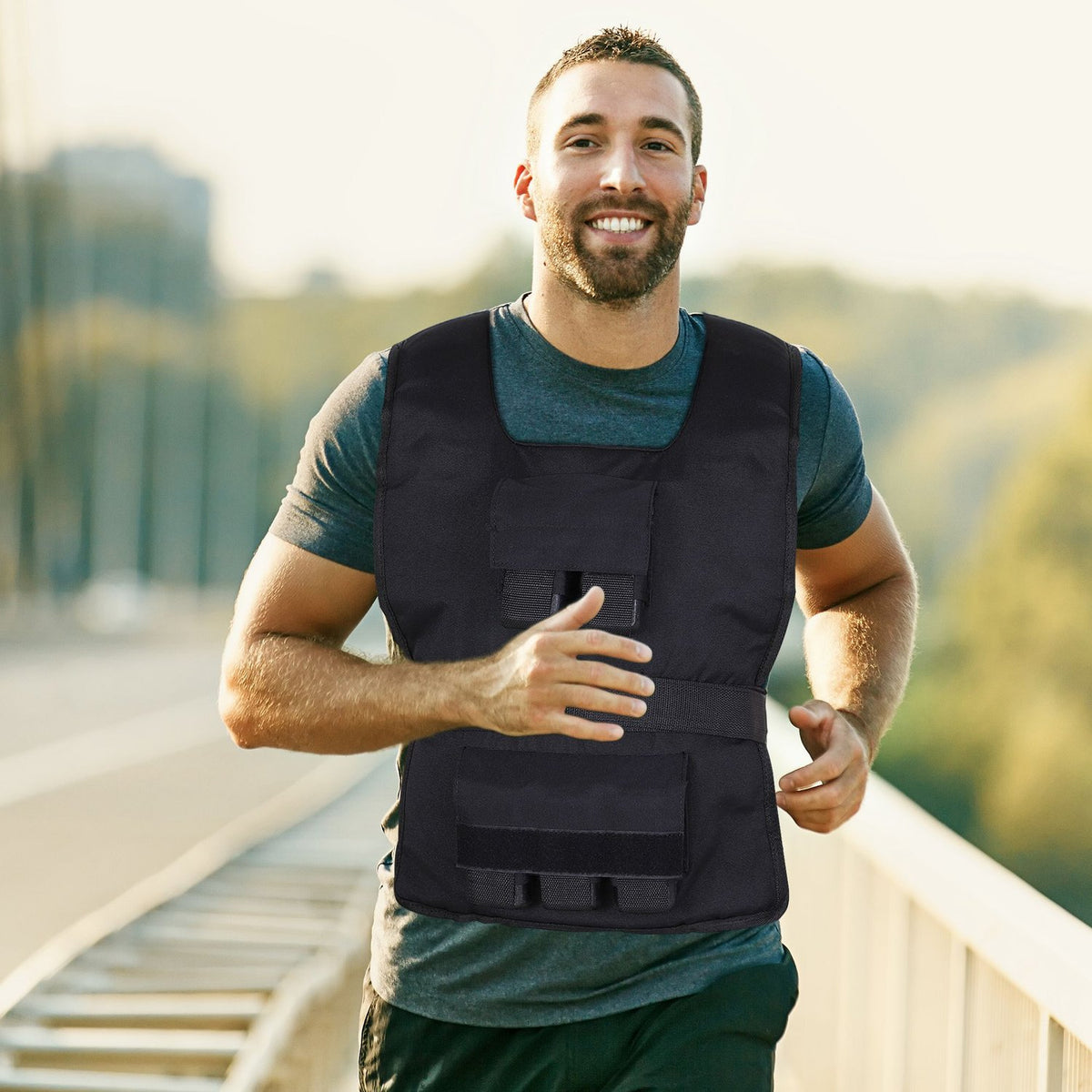 Training Vest 30Kg Weight Vest For Strength Training, Adjustable, Oxford+Iron, Black, 36X52Cm
