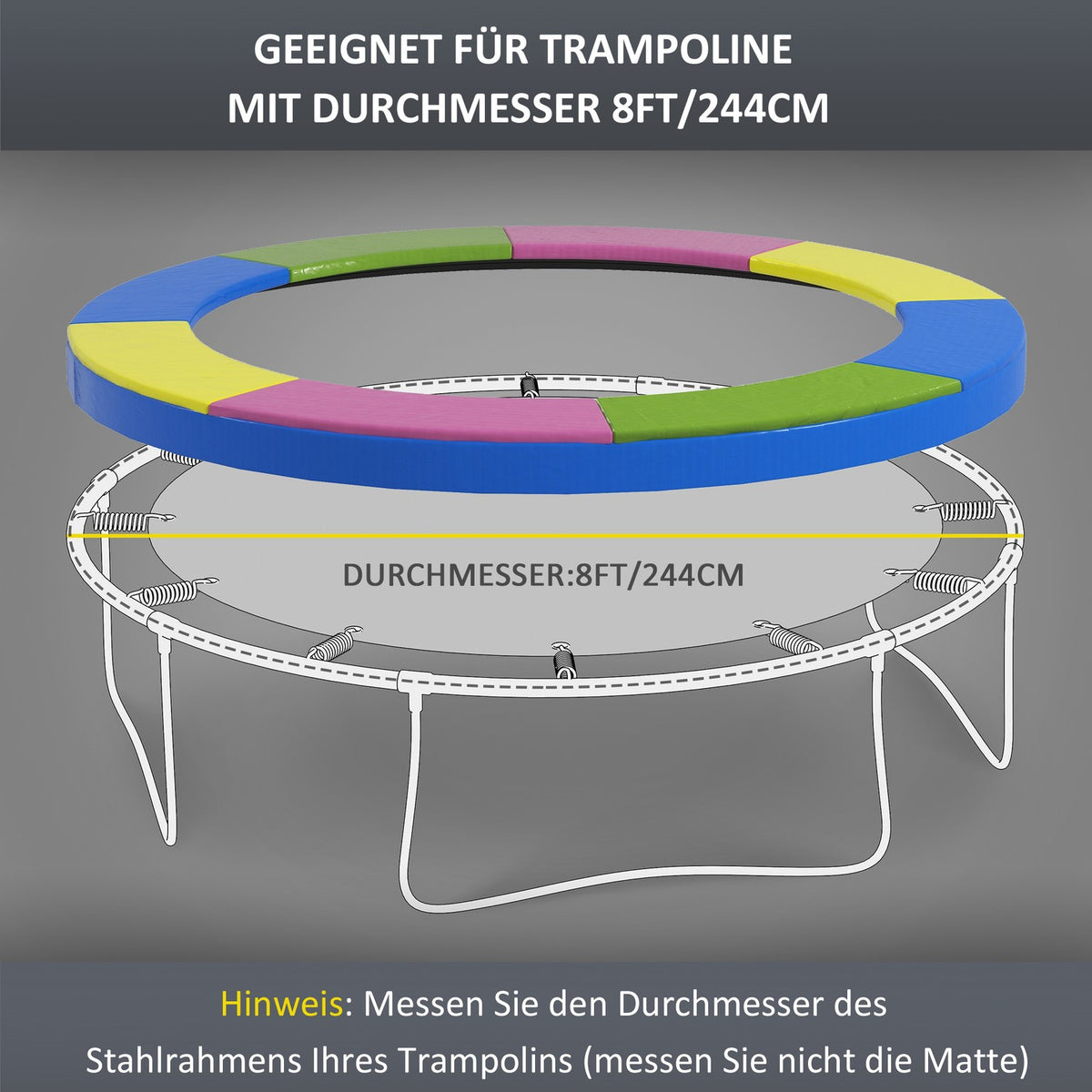 Trampoline Edge Cover Ø244 Cm, Uv Protection, Weatherproof, Trampoline Accessories