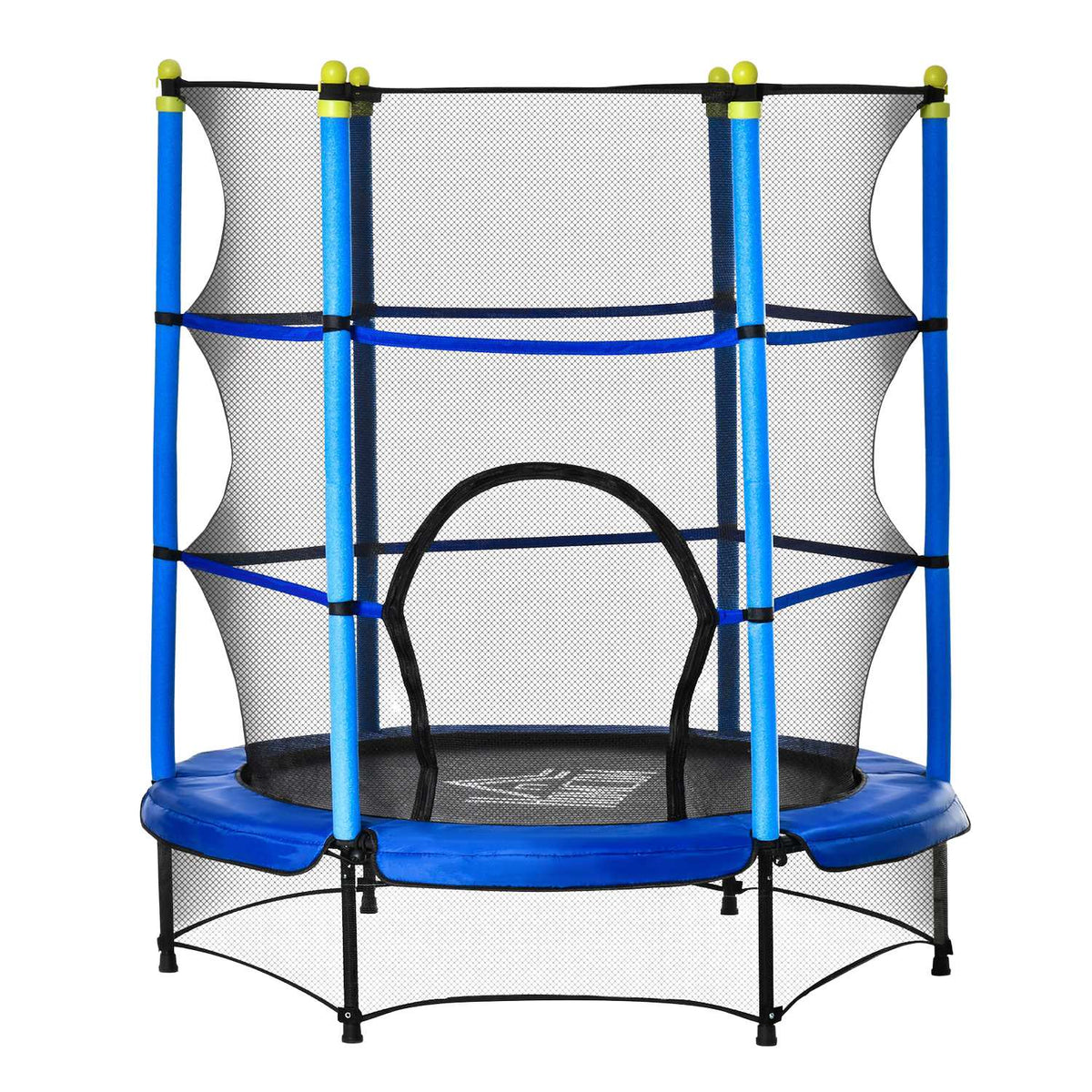 Trampoline For Children Ø140 Cm Fitness Trampoline With Safety Net Edge Cover Rubber Rope Padded Indoor Outdoor Jumping Steel Up To 45 Kg
