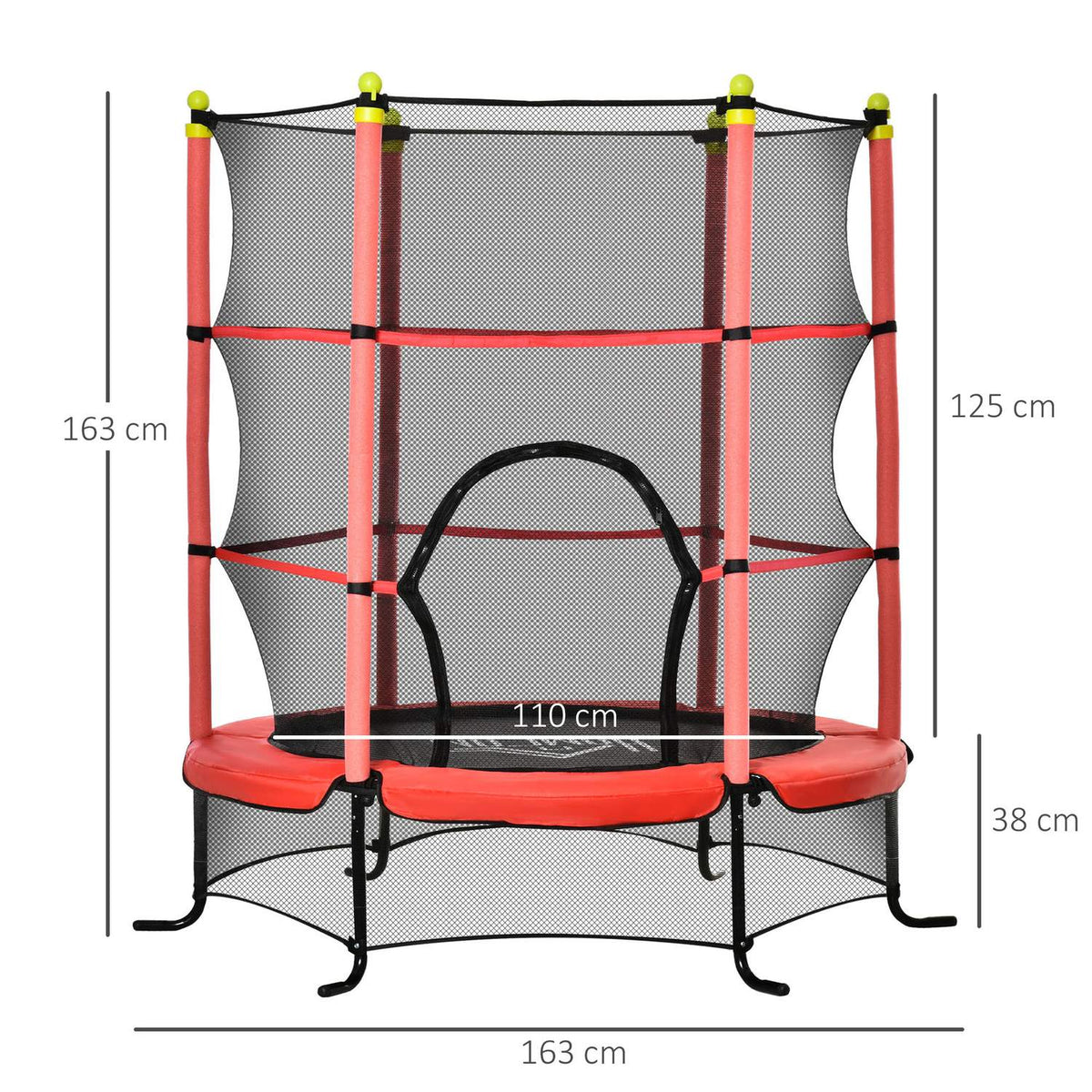 Trampoline For Children Ø163 Cm Mini Garden Trampoline With Safety Net & Edge Cover, Up To 50 Kg