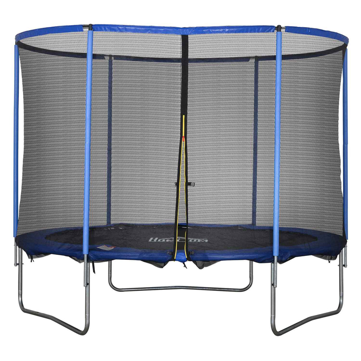 Trampoline with safety net, garden trampoline for indoor and outdoor use, fitness trampoline, blue + black, up to 113.6 kg, Ø305 x 248H cm