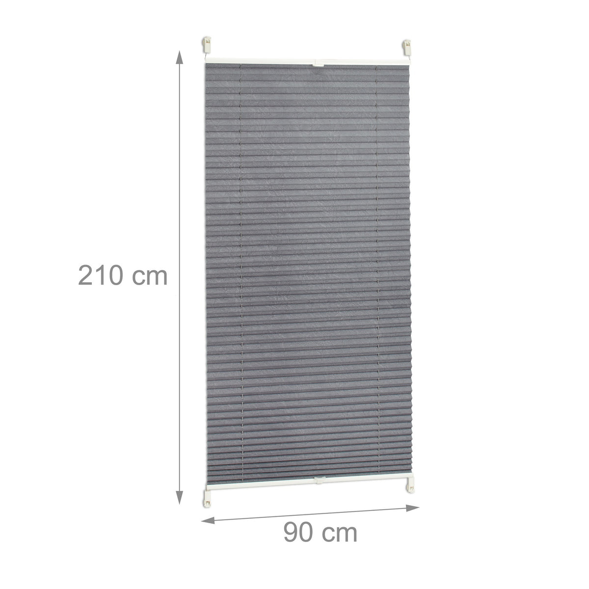 Translucent Grey Pleated Blinds – No Drill, Polyester
