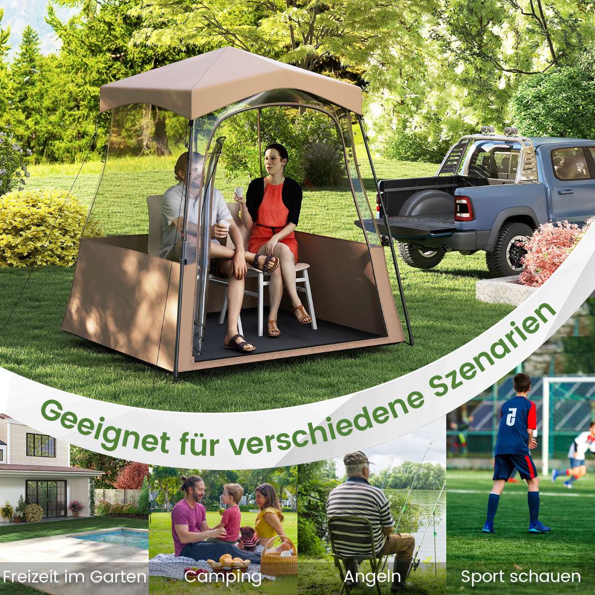 Transparent Outdoor Tent – 180x180x193 cm, Weatherproof, Portable
